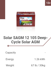 Solar SAGM 12 105 Deep-Cycle Solar AGM