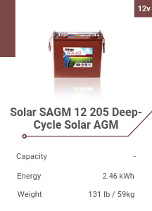 Solar SAGM 12 205 Deep-Cycle Solar AGM